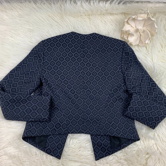 Banana Republic Diamond Textured/Jacquard Open Front Blazer Women's Petite 6P - Picture 3 of 7